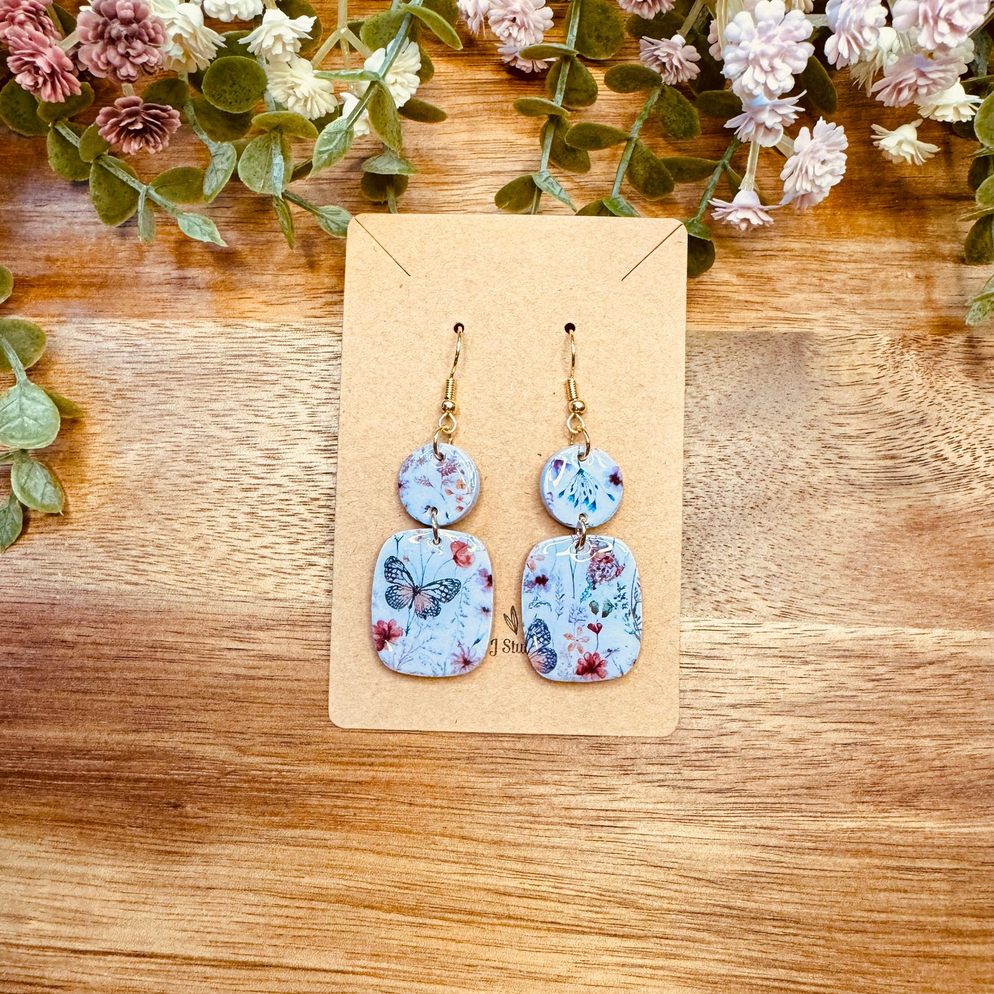 Lavender Butterfly Dangles