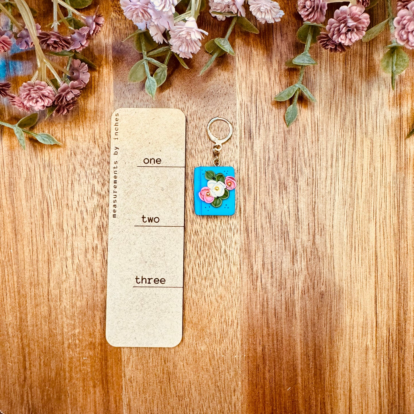 Blue Floral Book Dangles