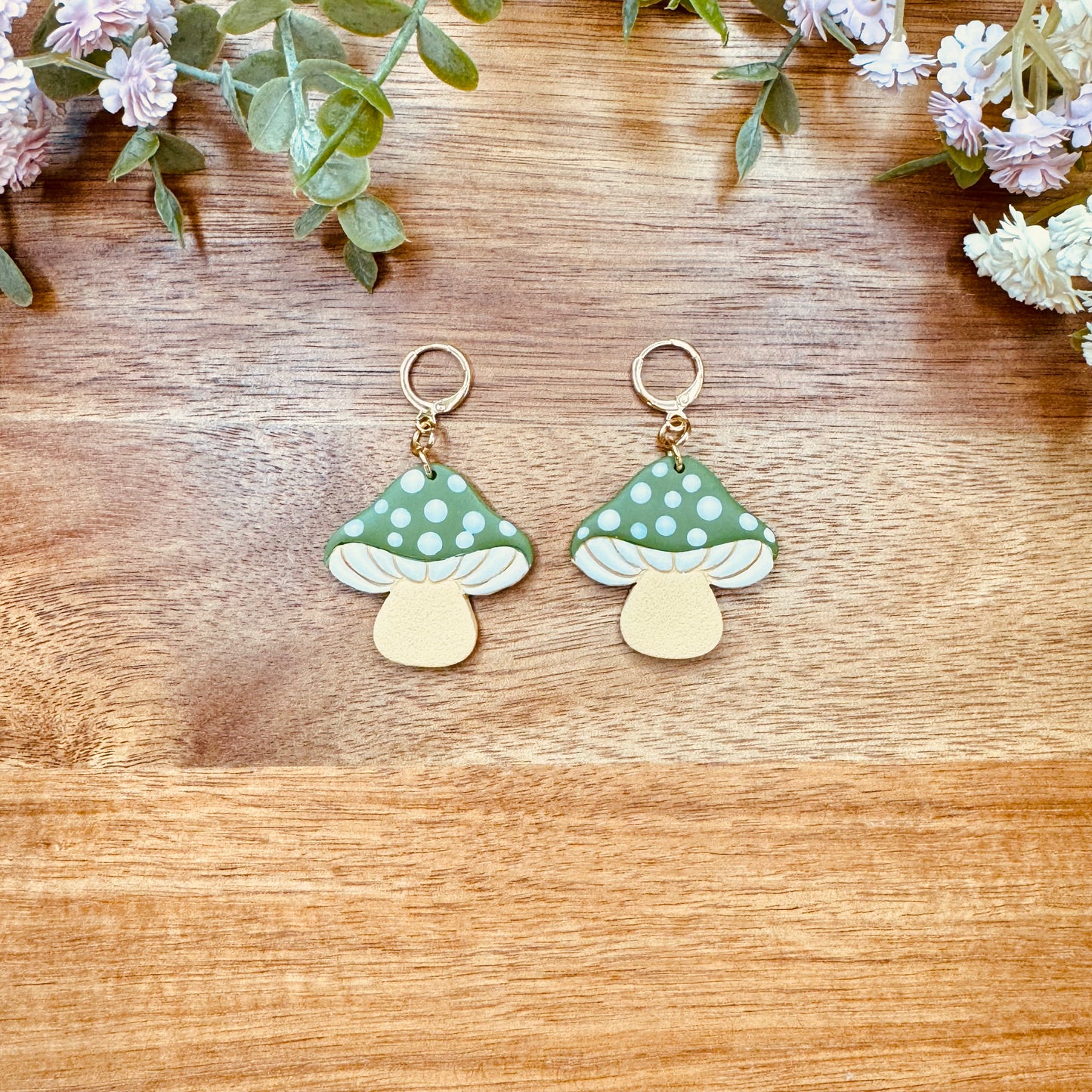 Green Mushroom Dangles