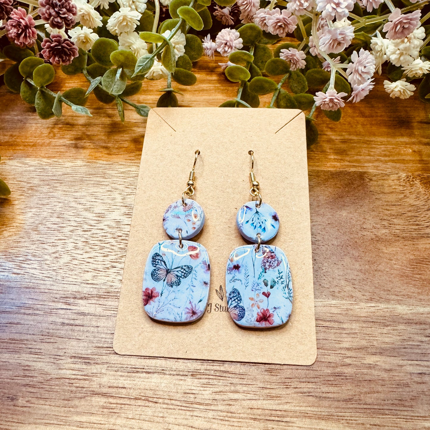 Lavender Butterfly Dangles