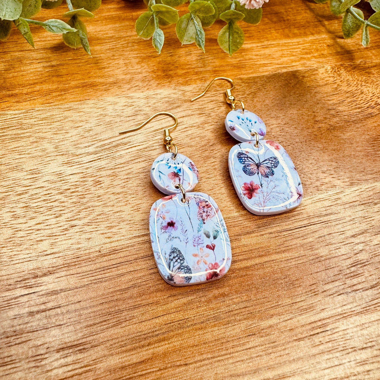 Lavender Butterfly Dangles