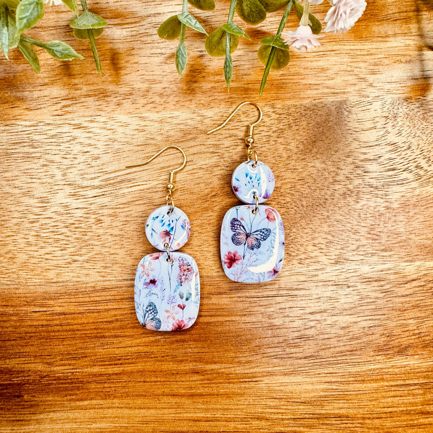 Lavender Butterfly Dangles