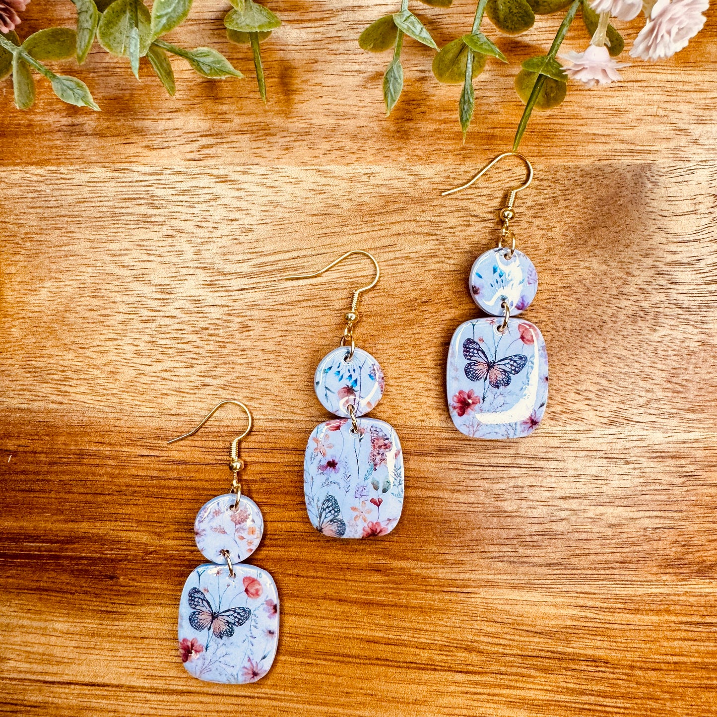 Lavender Butterfly Dangles