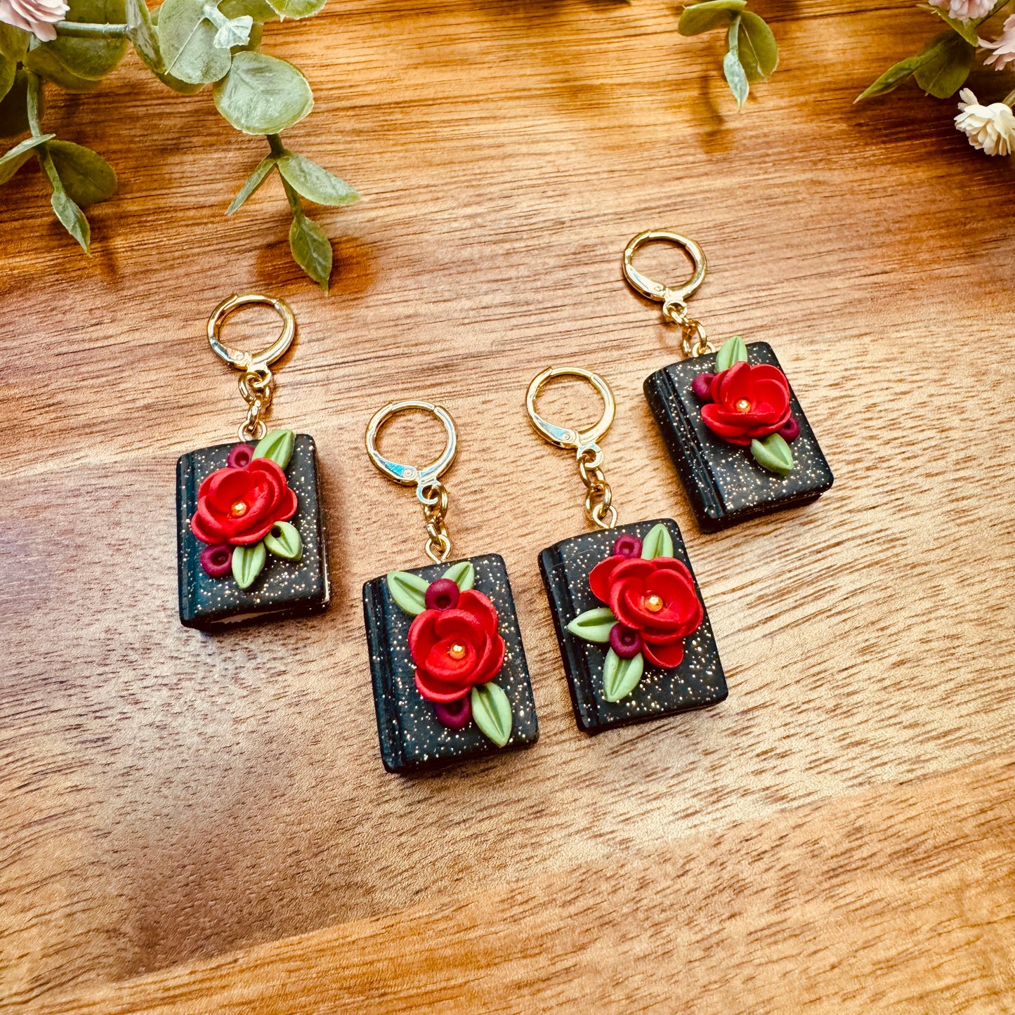 Rose Book Dangles