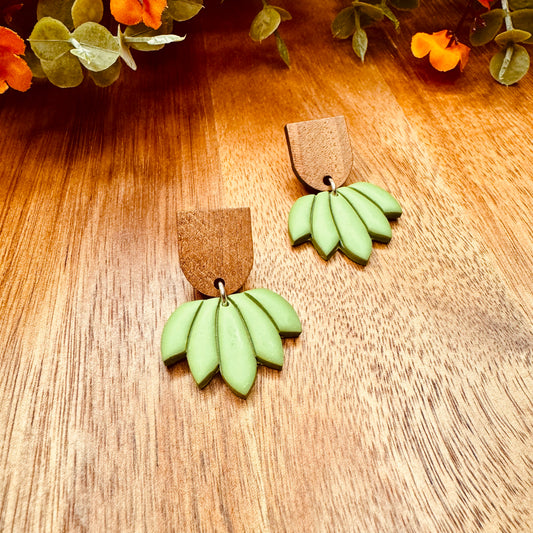 Sage green boho dangles